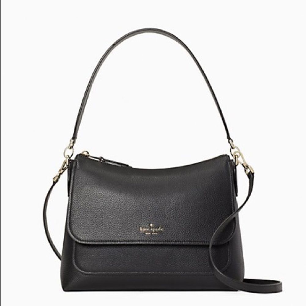 KATE SPADE melody black flap shoulder bag $399 - Picture 2 of 11